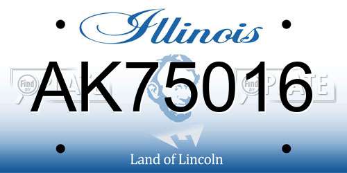 AK75016 Illinois License Plate