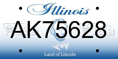 AK75628 Illinois License Plate