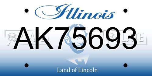 AK75693 Illinois License Plate