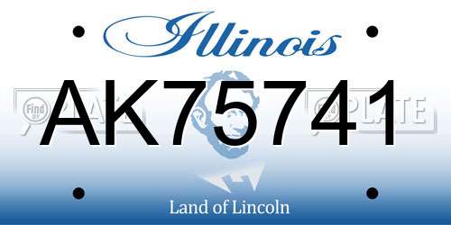 AK75741 Illinois License Plate