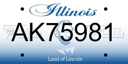 AK75981 Illinois License Plate