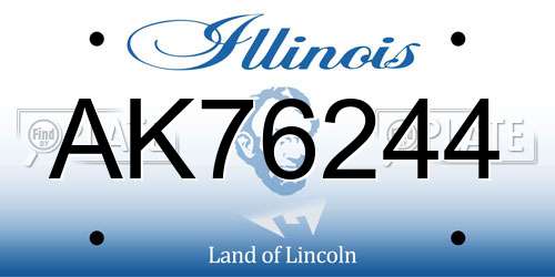 AK76244 Illinois License Plate
