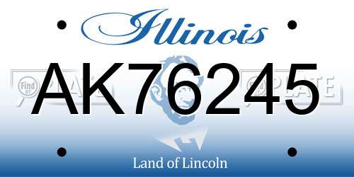 AK76245 Illinois License Plate
