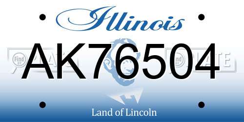AK76504 Illinois License Plate