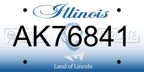 AK76841 Illinois License Plate