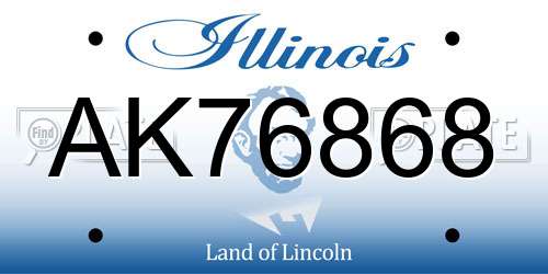 AK76868 Illinois License Plate