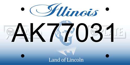 AK77031 Illinois License Plate