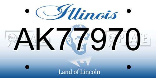 AK77970 Illinois License Plate
