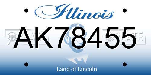 AK78455 Illinois License Plate
