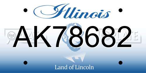 AK78682 Illinois License Plate