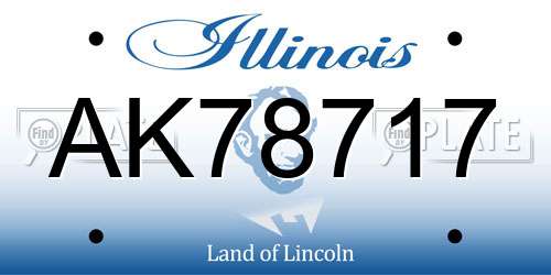 AK78717 Illinois License Plate