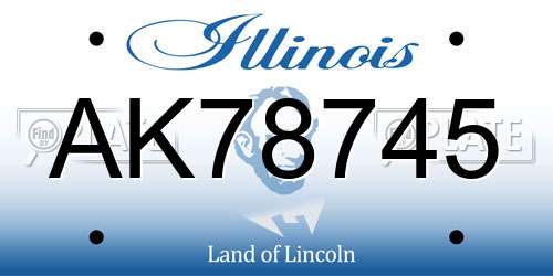 AK78745 Illinois License Plate