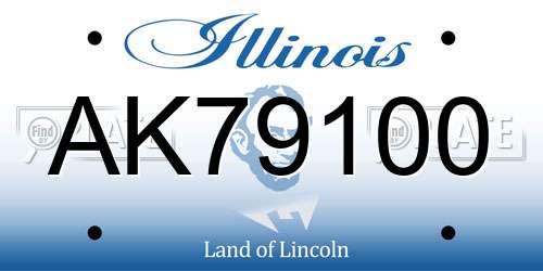 AK79100 Illinois License Plate