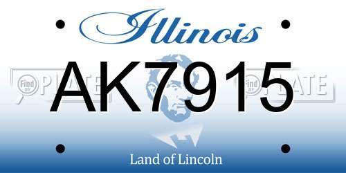 AK7915 Illinois License Plate