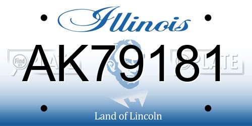 AK79181 Illinois License Plate