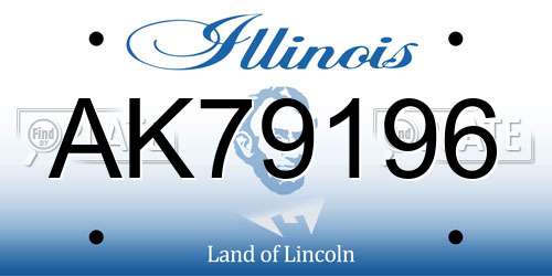AK79196 Illinois License Plate