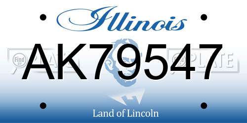 AK79547 Illinois License Plate