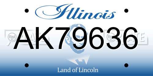 AK79636 Illinois License Plate
