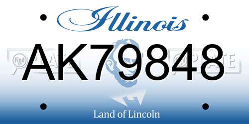 AK79848 Illinois License Plate
