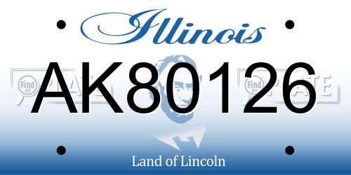 AK80126 Illinois License Plate