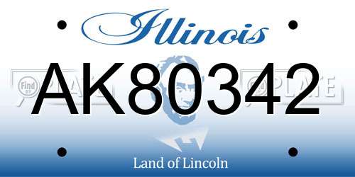AK80342 Illinois License Plate