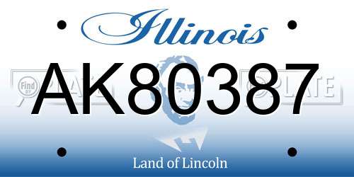 AK80387 Illinois License Plate