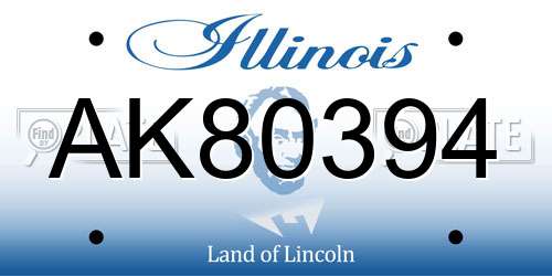 AK80394 Illinois License Plate