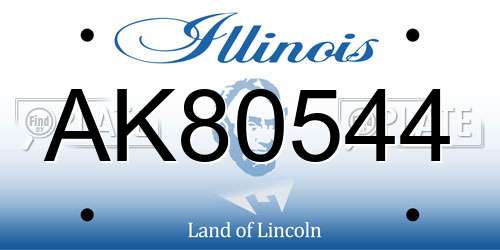 AK80544 Illinois License Plate