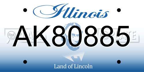 AK80885 Illinois License Plate