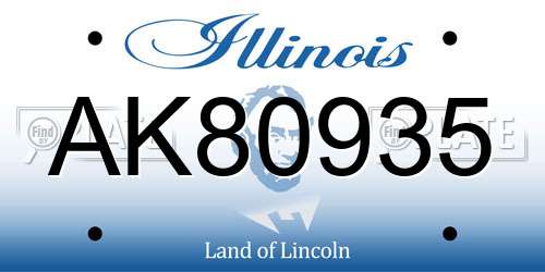 AK80935 Illinois License Plate