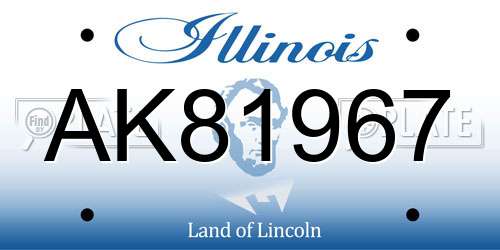 AK81967 Illinois License Plate