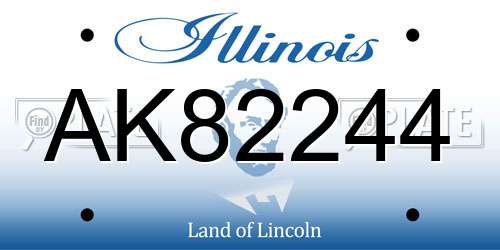 AK82244 Illinois License Plate