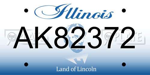 AK82372 Illinois License Plate