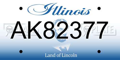AK82377 Illinois License Plate