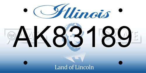AK83189 Illinois License Plate