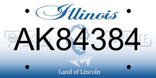 AK84384 Illinois License Plate