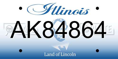AK84864 Illinois License Plate