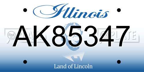 AK85347 Illinois License Plate