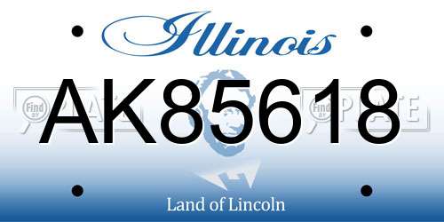 AK85618 Illinois License Plate