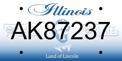 AK87237 Illinois License Plate