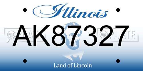 AK87327 Illinois License Plate