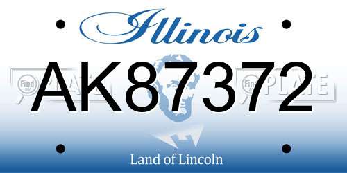 AK87372 Illinois License Plate