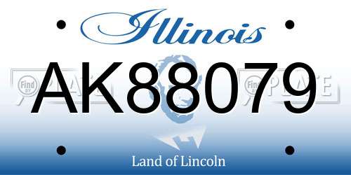 AK88079 Illinois License Plate