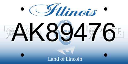 AK89476 Illinois License Plate