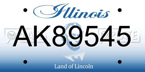 AK89545 Illinois License Plate