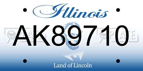 AK89710 Illinois License Plate