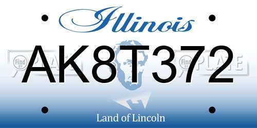 AK8T372 Illinois License Plate