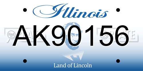 AK90156 Illinois License Plate