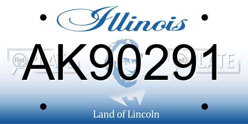 AK90291 Illinois License Plate