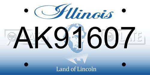 AK91607 Illinois License Plate